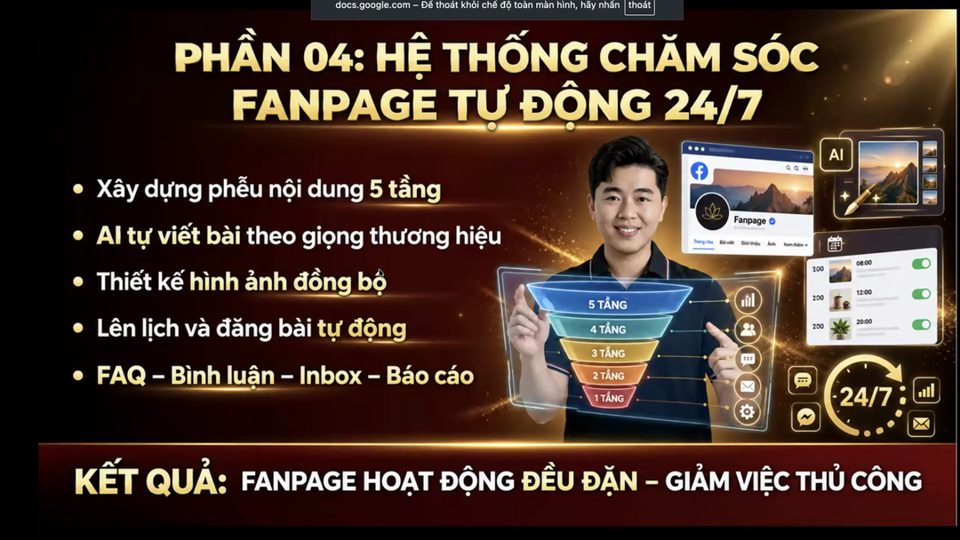 Slide phần 4: Fanpage tự động 24/7