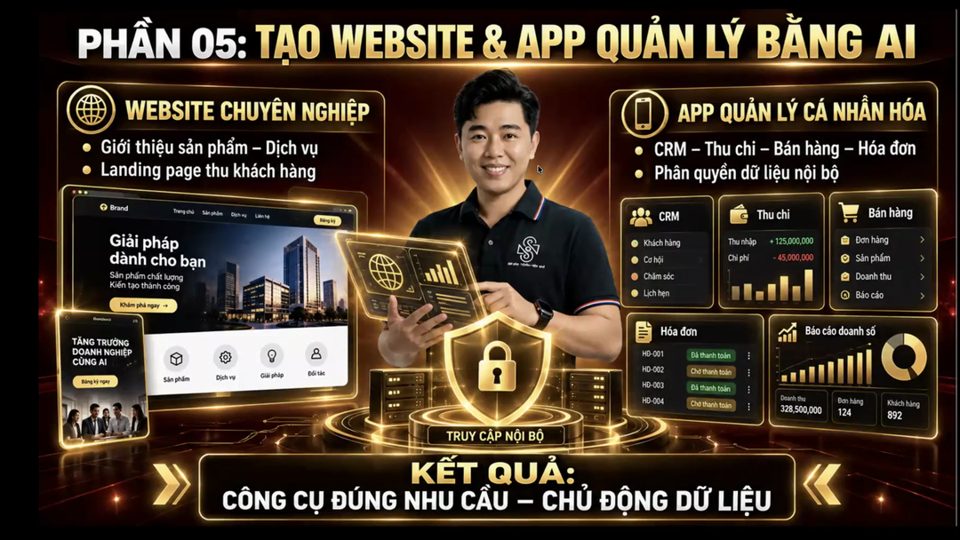 Slide phần 5: Website và app quản lý bằng AI